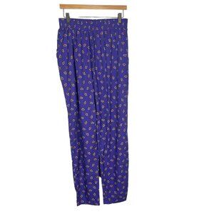 Vintage 90s Purple Paisley High Rise Pull On Pants Medium